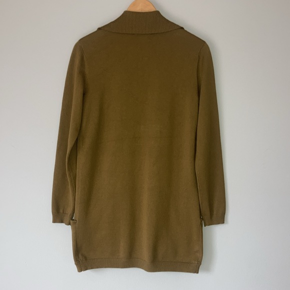 Hayden Park Olive Open Front Pocketed Cardigan M - Picture 2 of 4